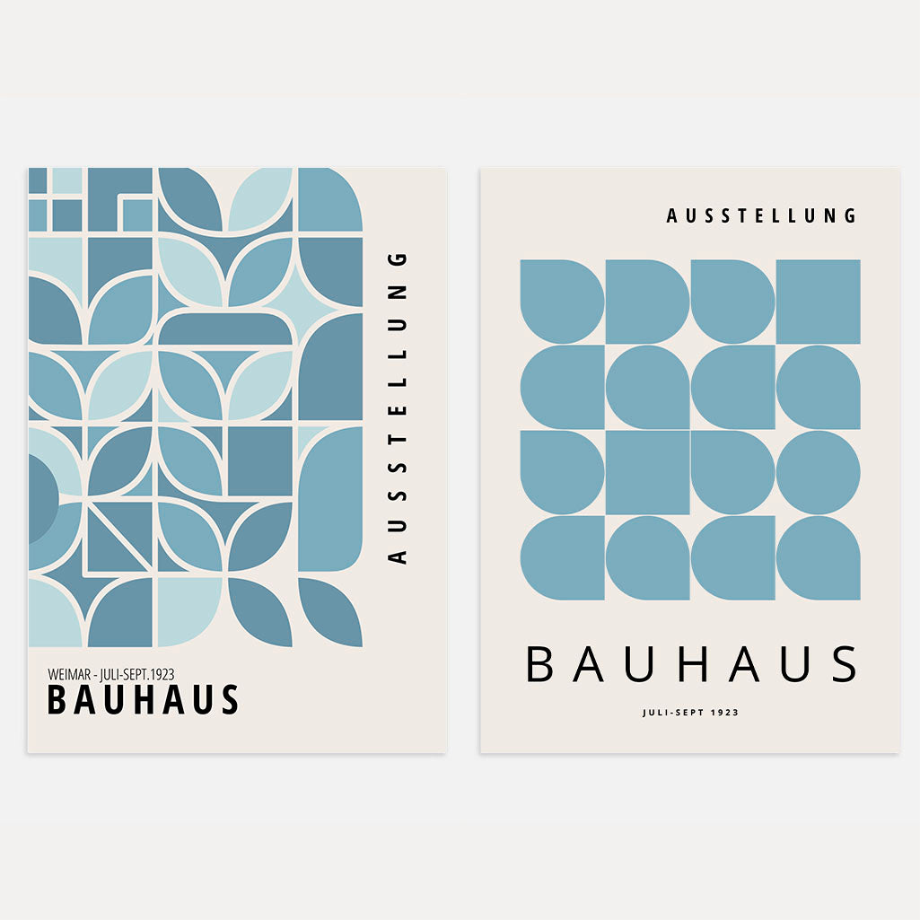 Bauhaus Blauw – Set van 2 posters