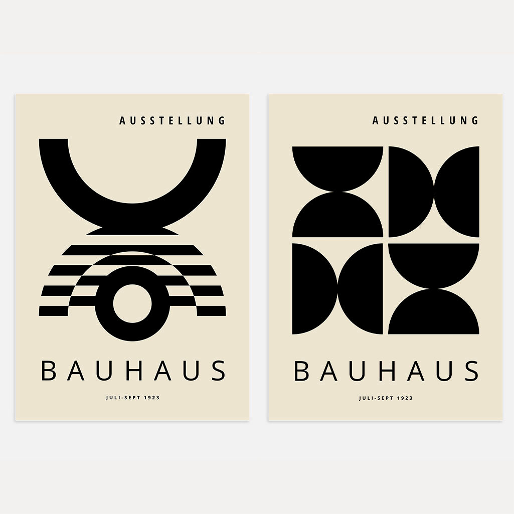 Bauhaus Zwarte vormen – Set van 2 posters