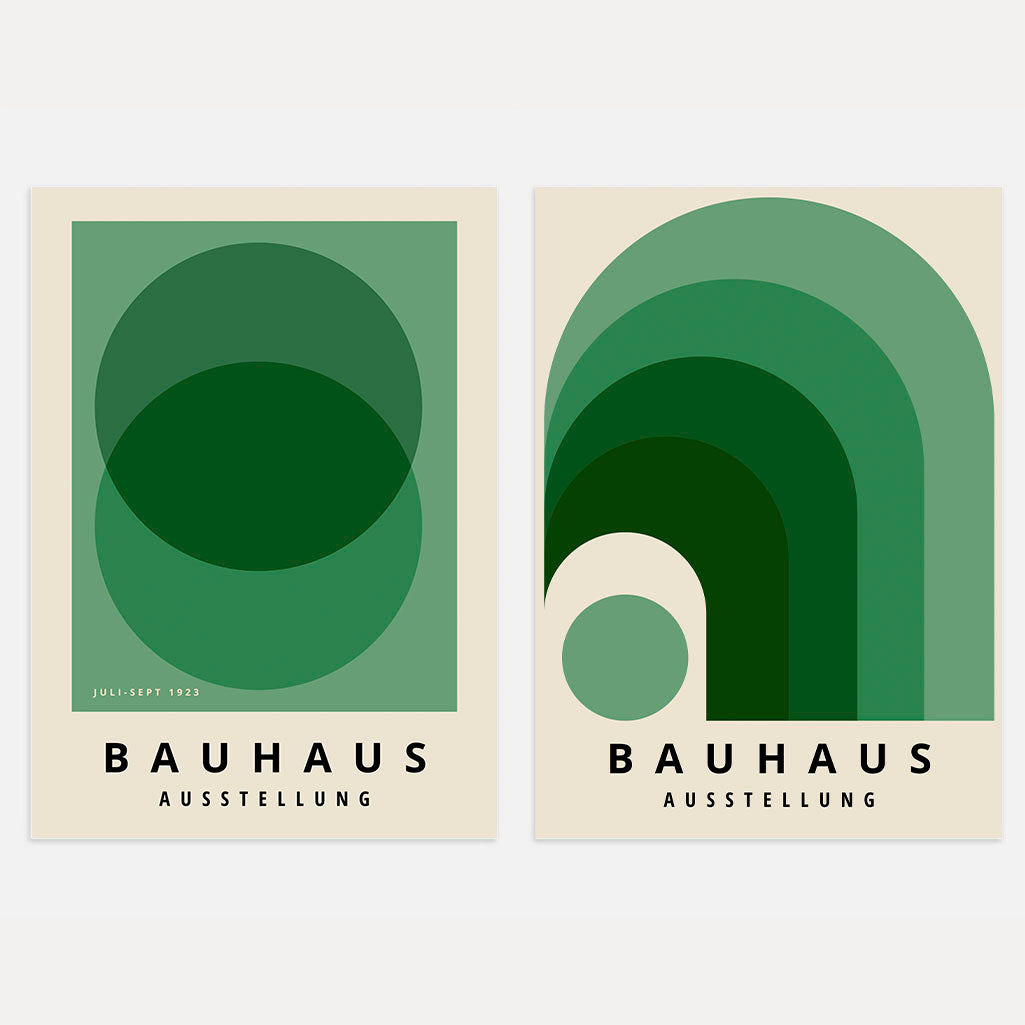 Bauhaus Groen Harmonie – Set van 2 posters