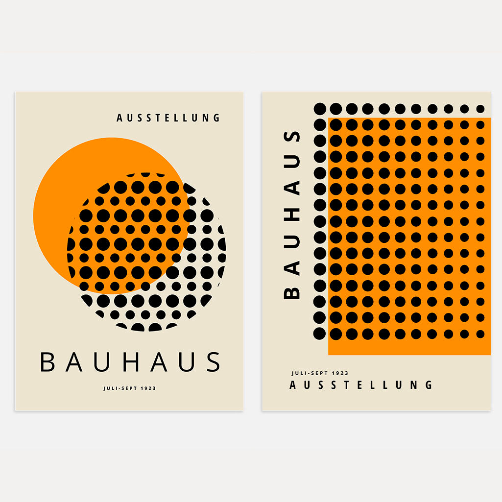 Bauhaus Zwart Oranje – Set van 2 posters