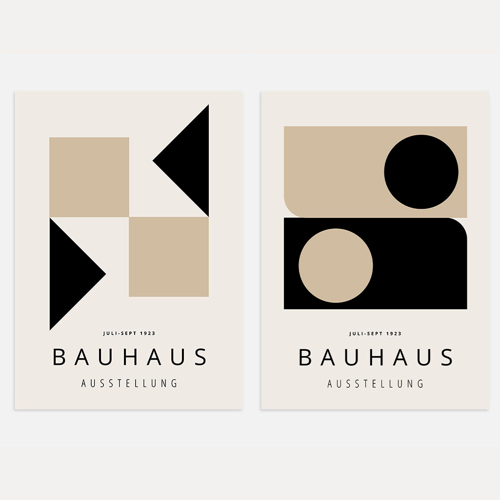 Bauhaus Beige Zwart Balans – Set van 2 posters