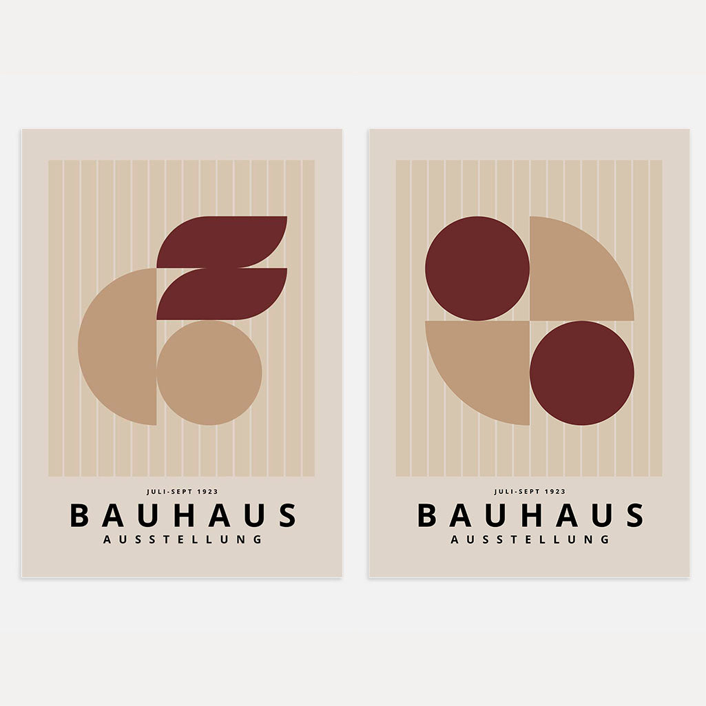 Bauhaus Bourgondië Beige – Set van 2 posters