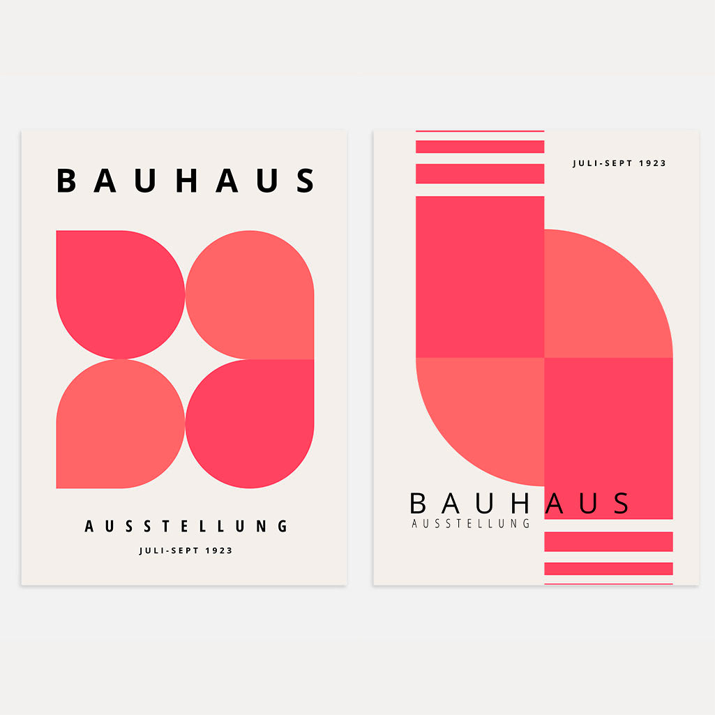 Bauhaus Roze Puls – Set van 2 posters