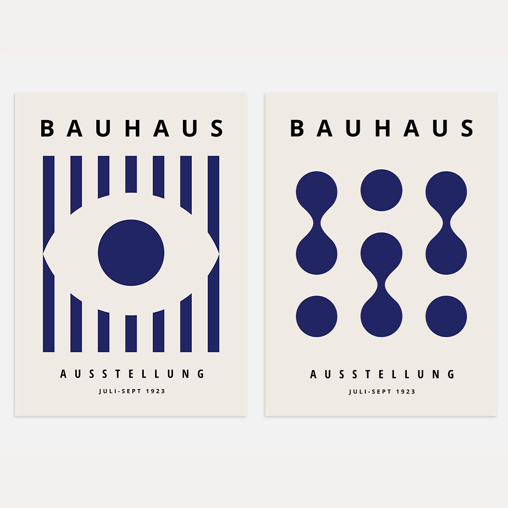 Bauhaus Diepblauw – Set van 2 posters