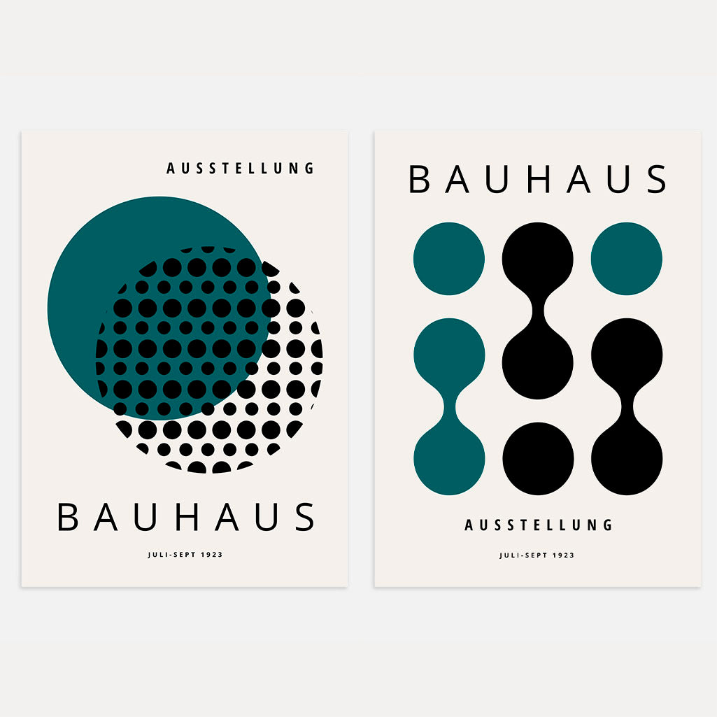 Bauhaus Zwart Groen – Set van 2 posters