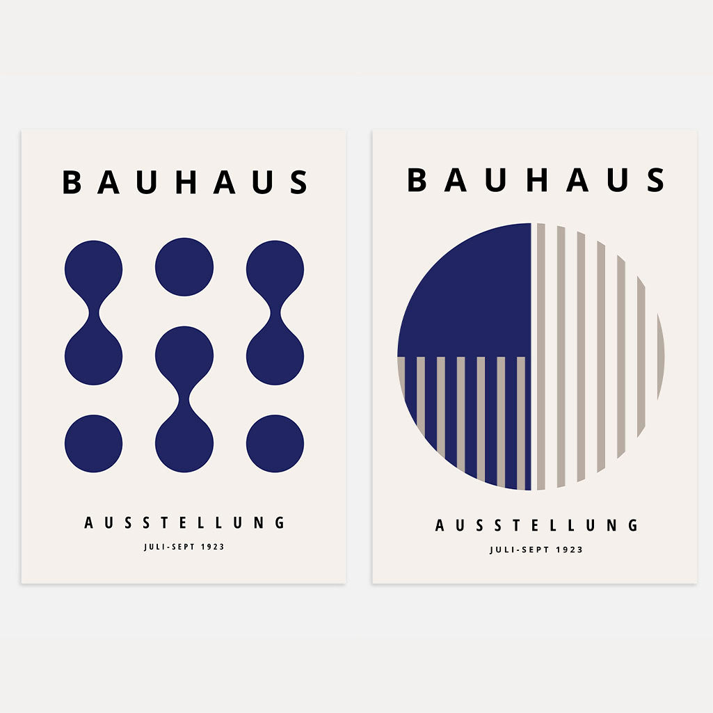 Bauhaus Marineblauw – Set van 2 posters