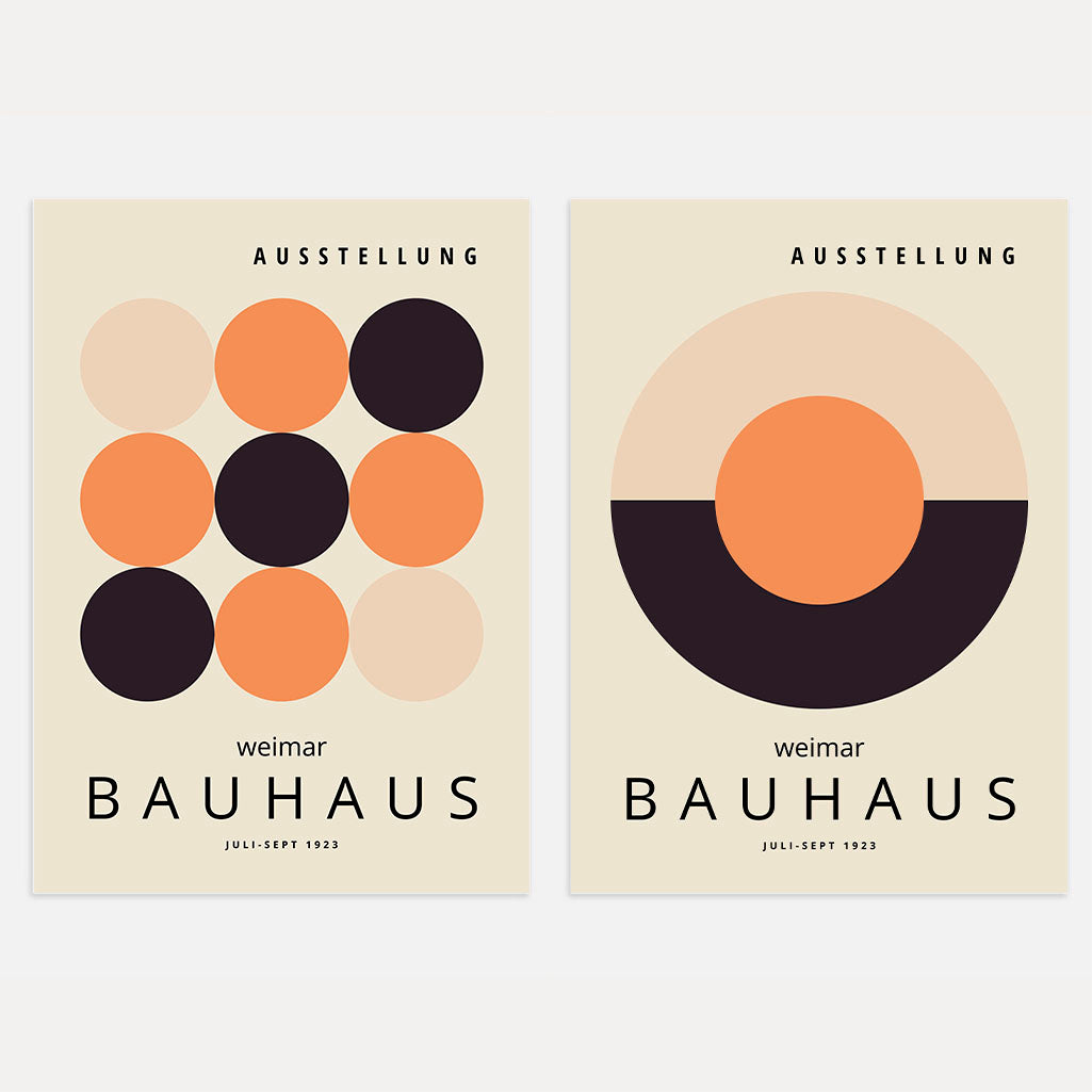 Bauhaus Weimar Oranje en zwart – Set van 2 posters