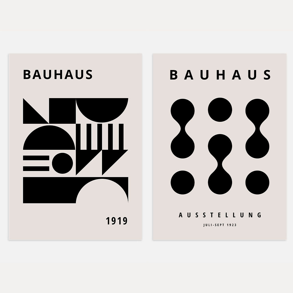 Bauhaus Geel Zwart – Set van 2 posters