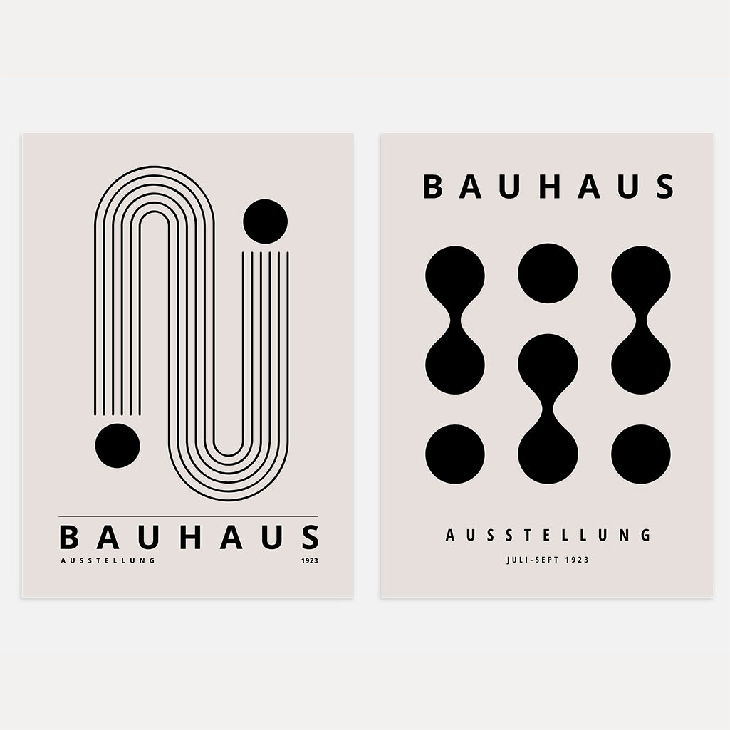 Bauhaus Zwarte Vormen – Set Van 2 Posters