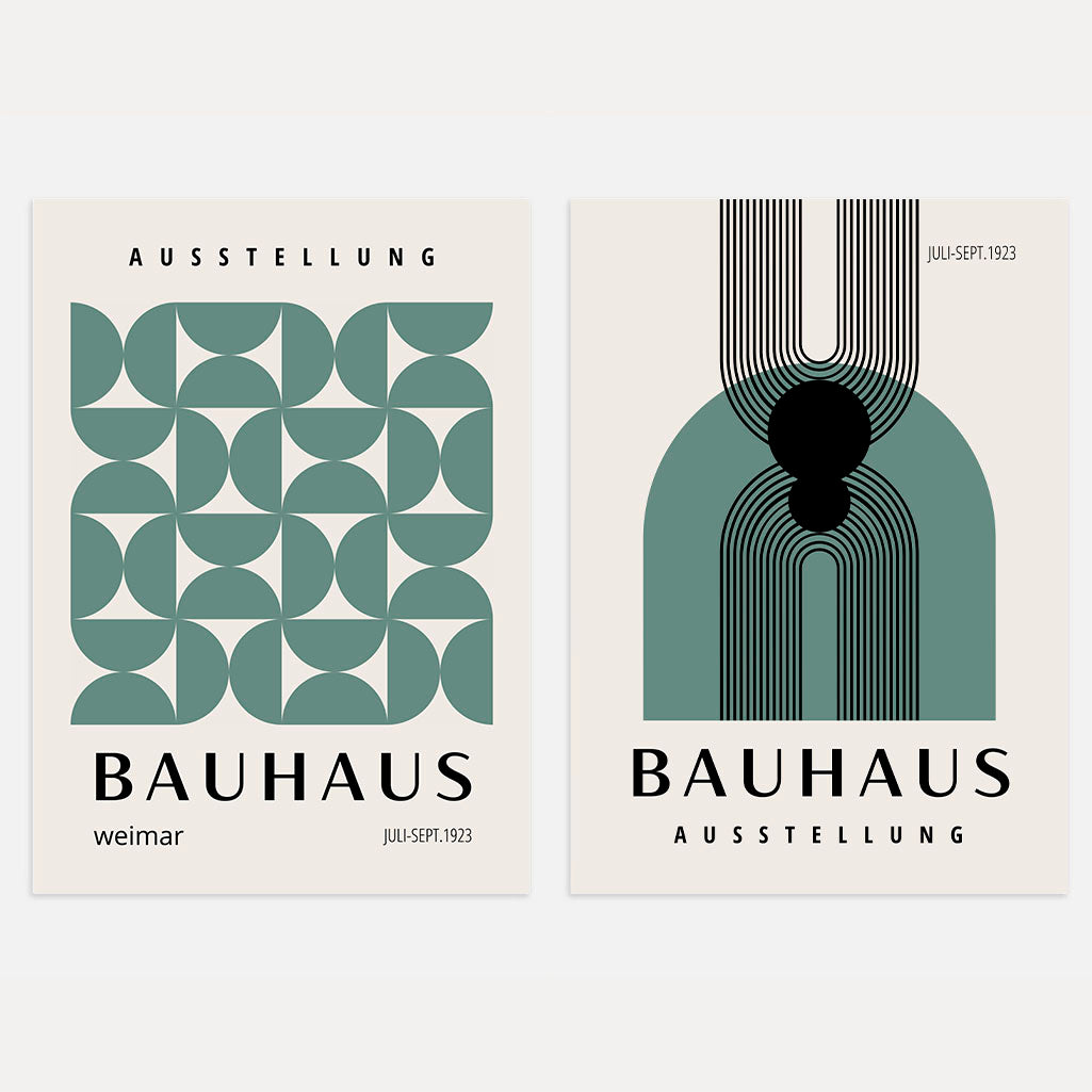 Bauhaus Zwart Groen – Set van 2 posters