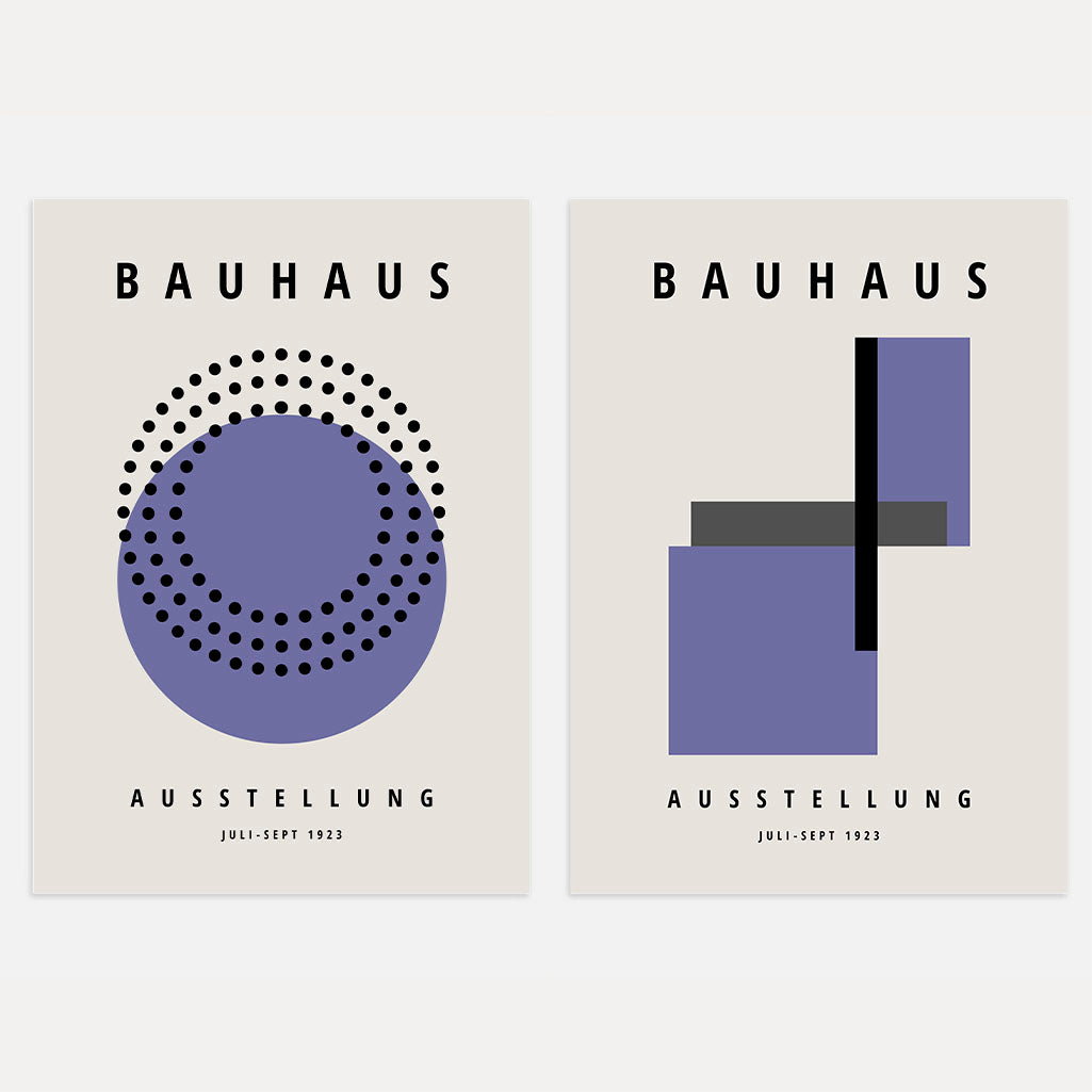 Bauhaus Paarse Vormen – Set van 2 posters