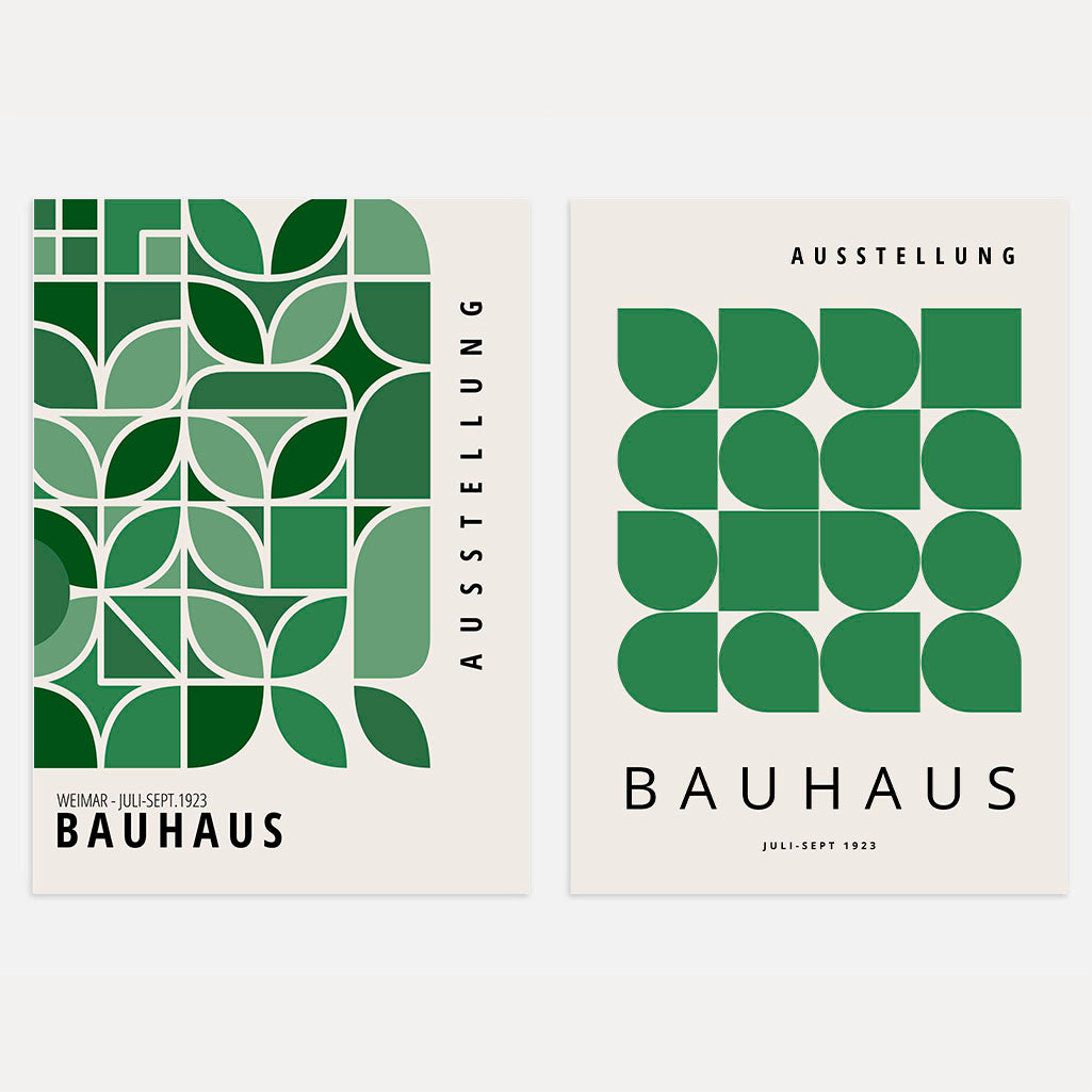 Bauhaus Groen – Set van 2 posters