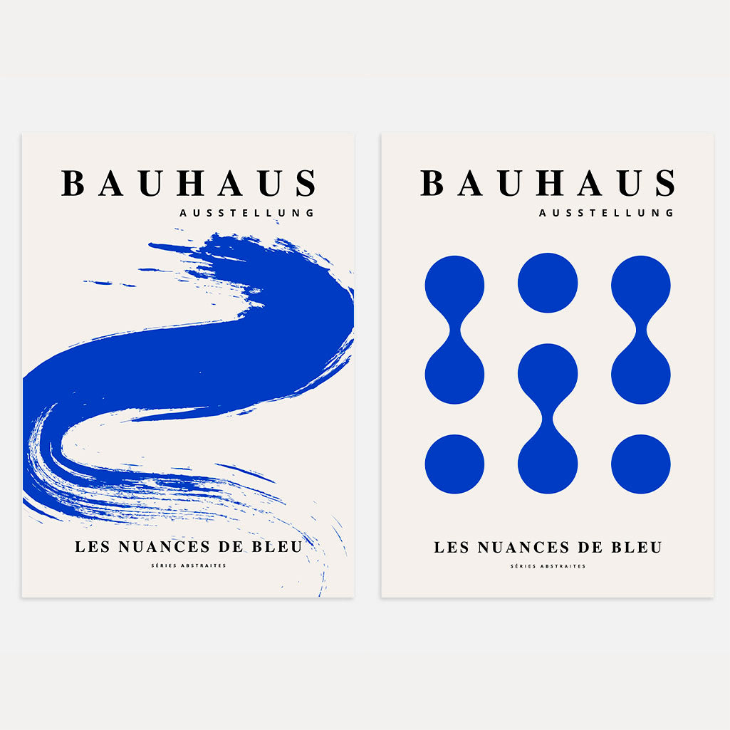 Bauhaus Blauw – Set van 2 posters
