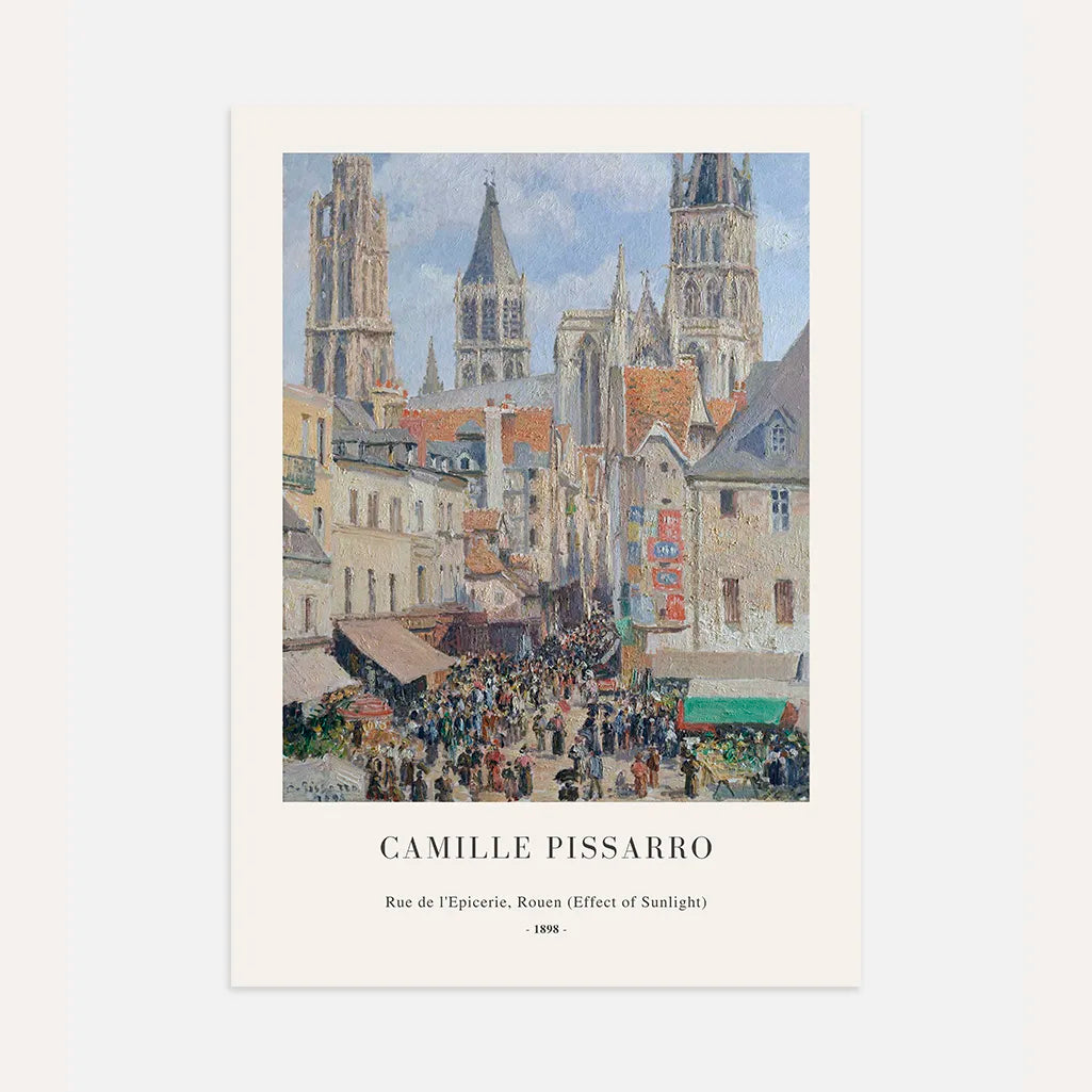 Camille Pissarro Poster – Straat van de Épicerie in Rouen