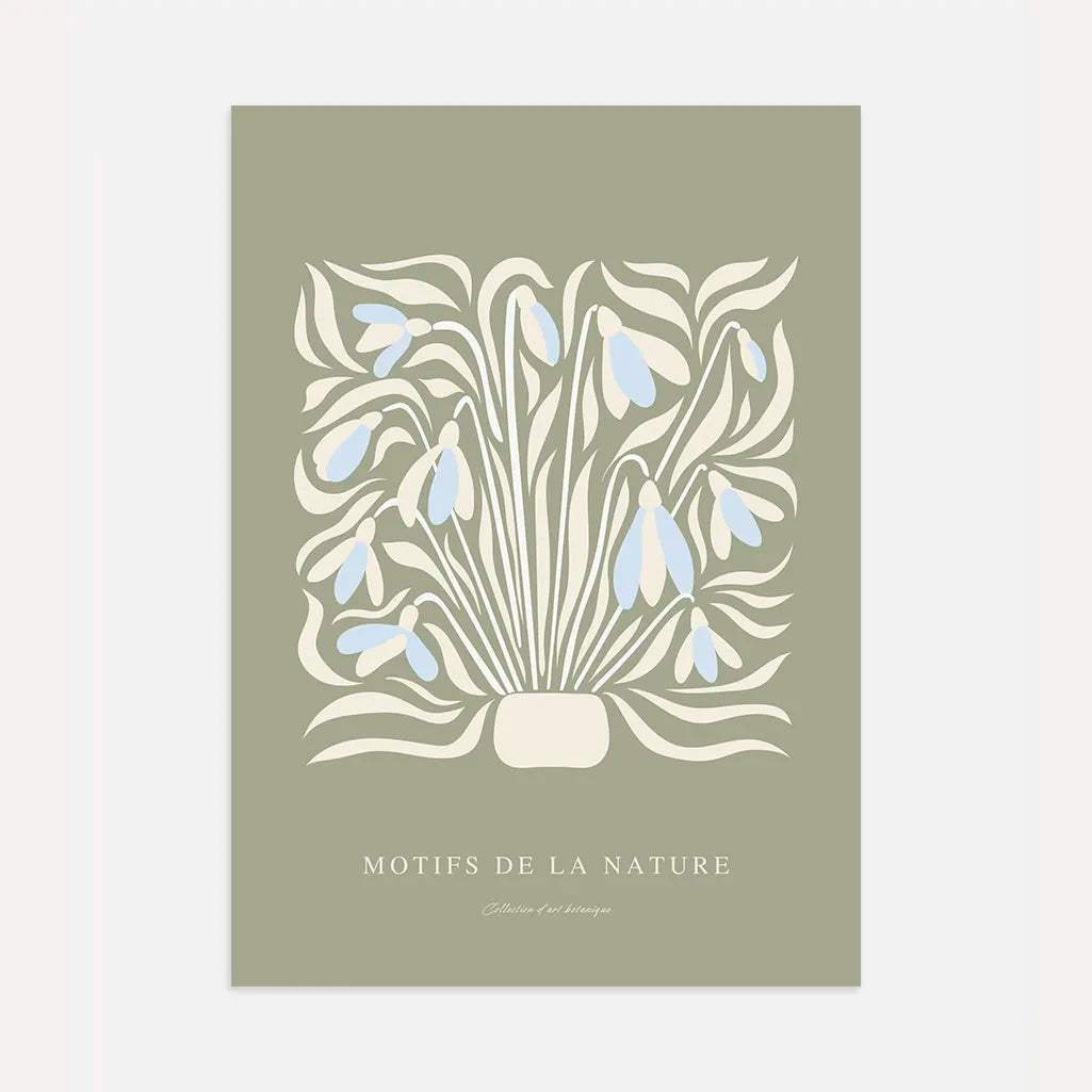 Retro Snowdrops Poster