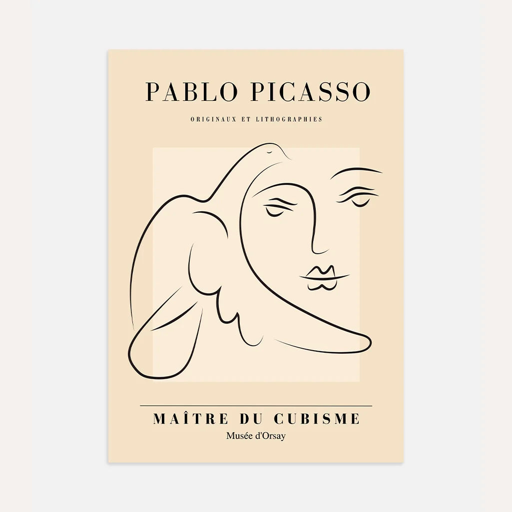 Picasso-Inspired Calm Gaze Poster