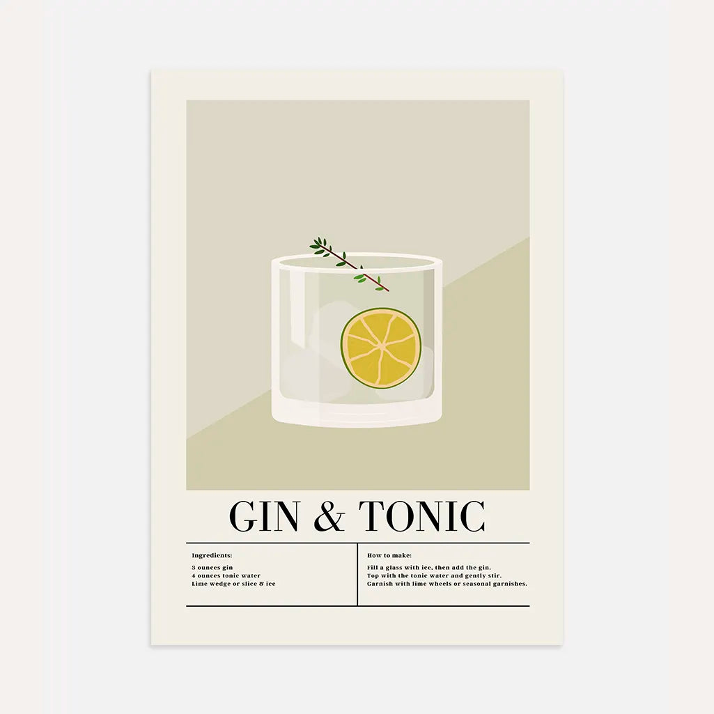 Gin Tonic poster illustratie