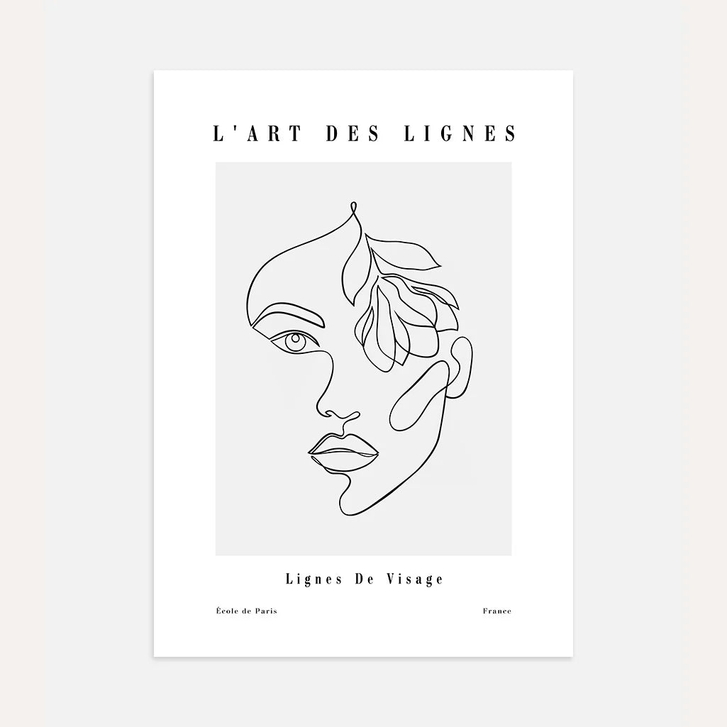 Poster – Gezicht met blad