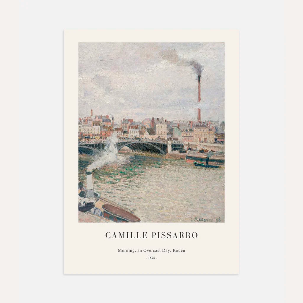 Camille Pissarro – Ochtend, bewolkte dag, Rouen Poster