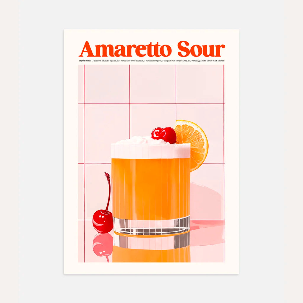 Amaretto Sour illustratie poster
