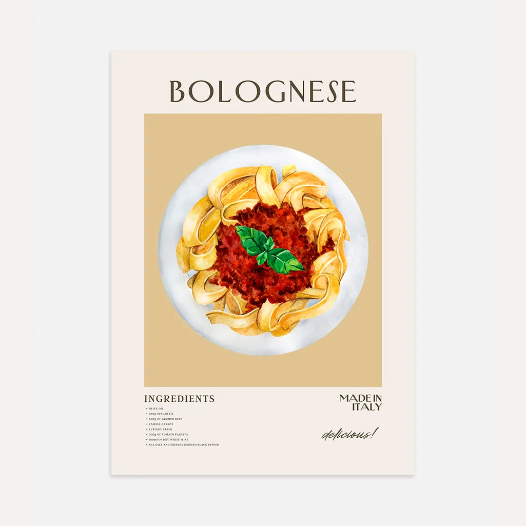 Tagliatelle illustratie Bolognese Poster