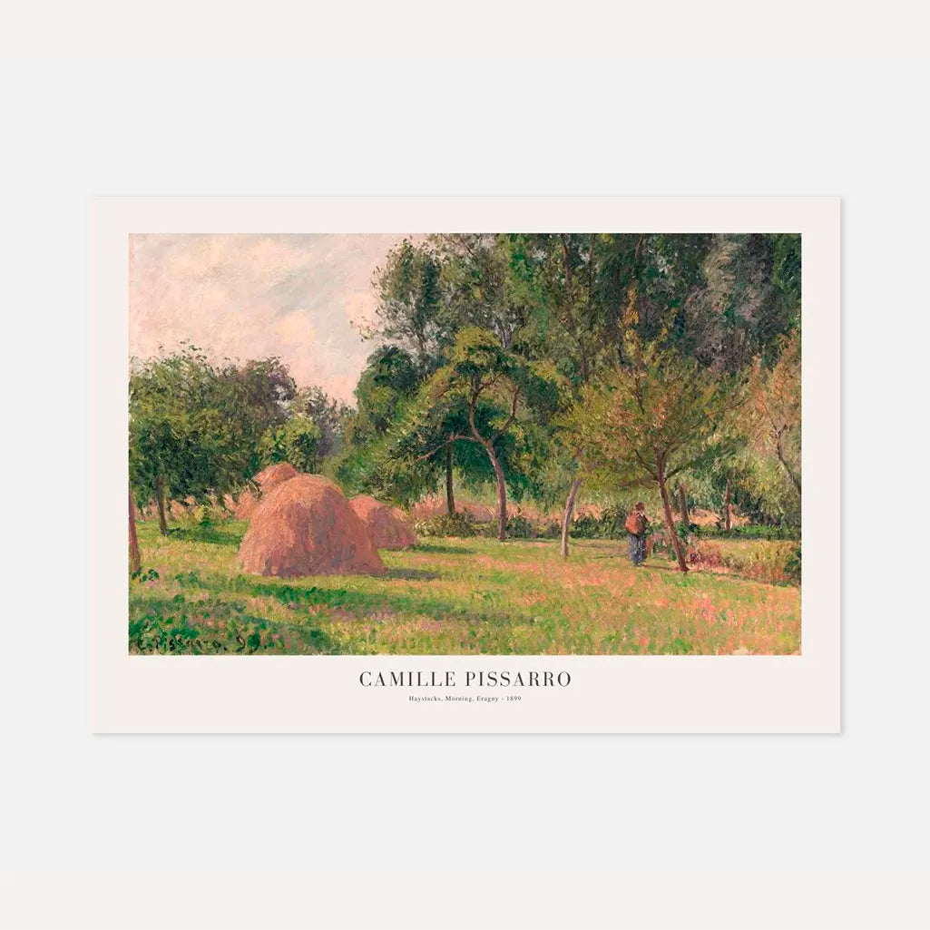 Camille Pissarro – Hooiberg, ochtend, Éragny Poster