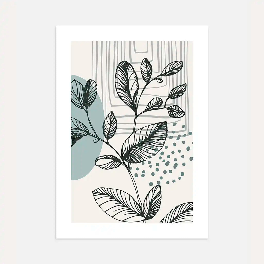 Abstract Leaves Line Art Poster