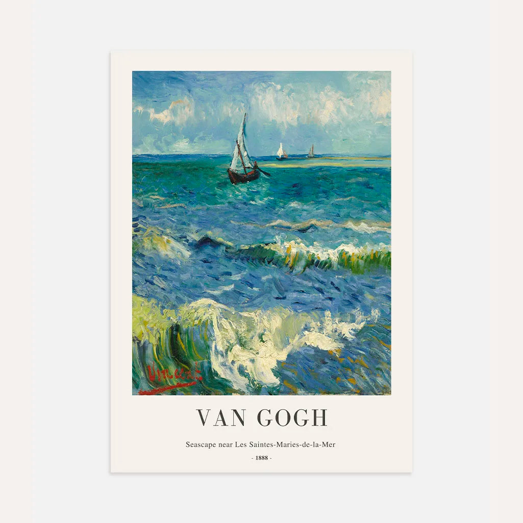 Vincent van Gogh – Zeegezicht bij Les Saintes-Maries-de-la-Mer Poster