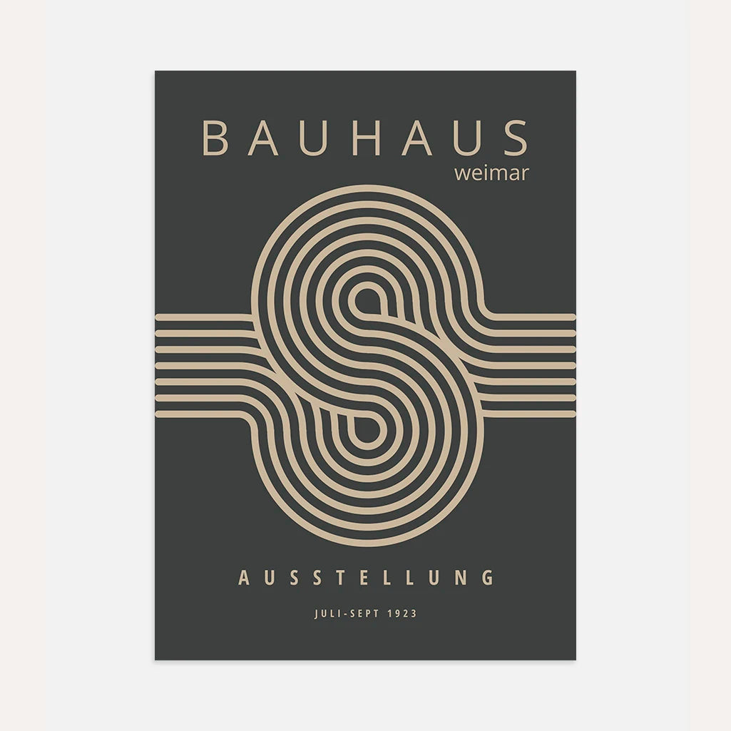 Bauhaus Beige Lijnen Poster