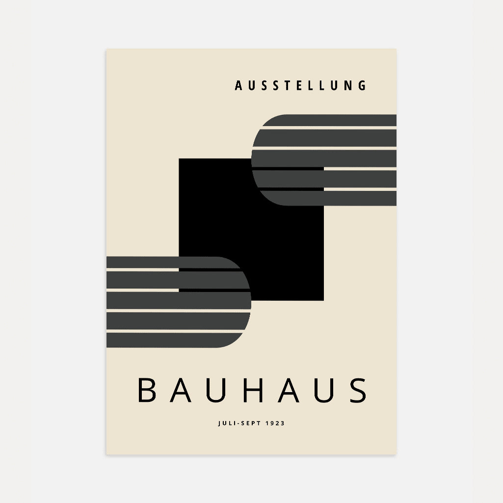 Bauhaus Lijnen Zwart Vierkant Poster