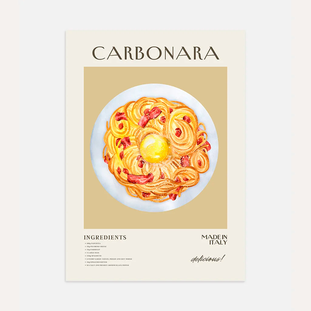 Pasta Carbonara Poster illustratie