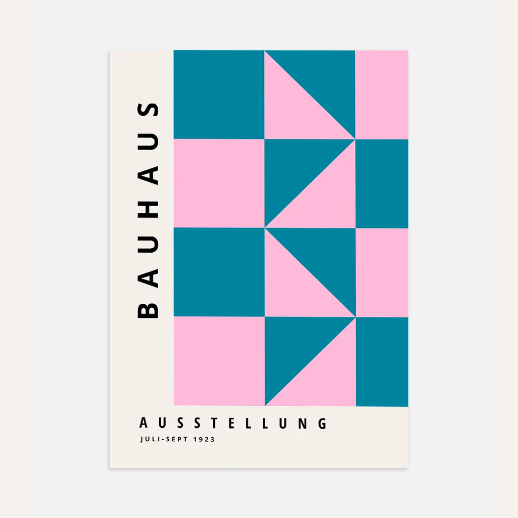 Bauhaus Roze Turquoise Poster