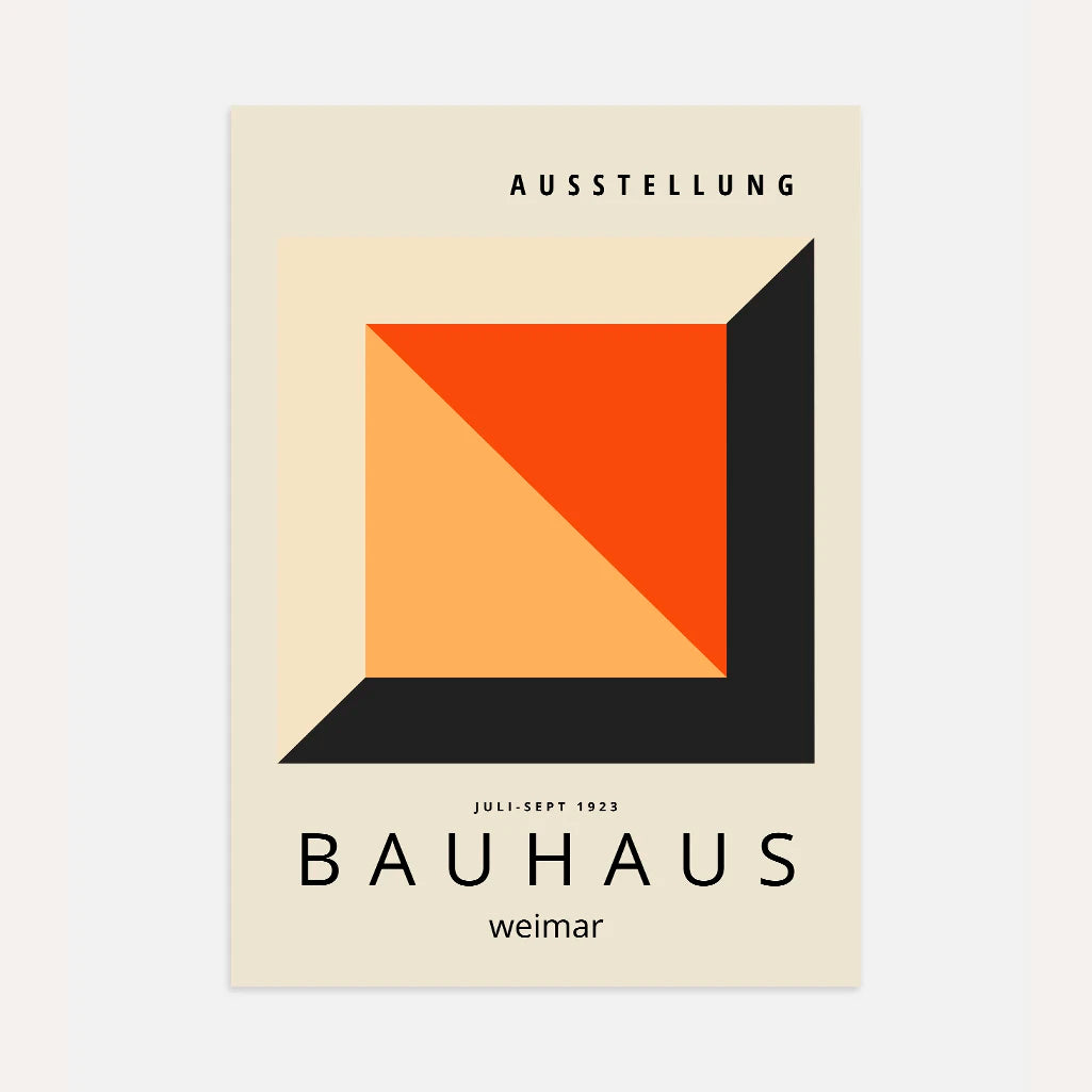 Bauhaus Roodoranje Kubus Poster
