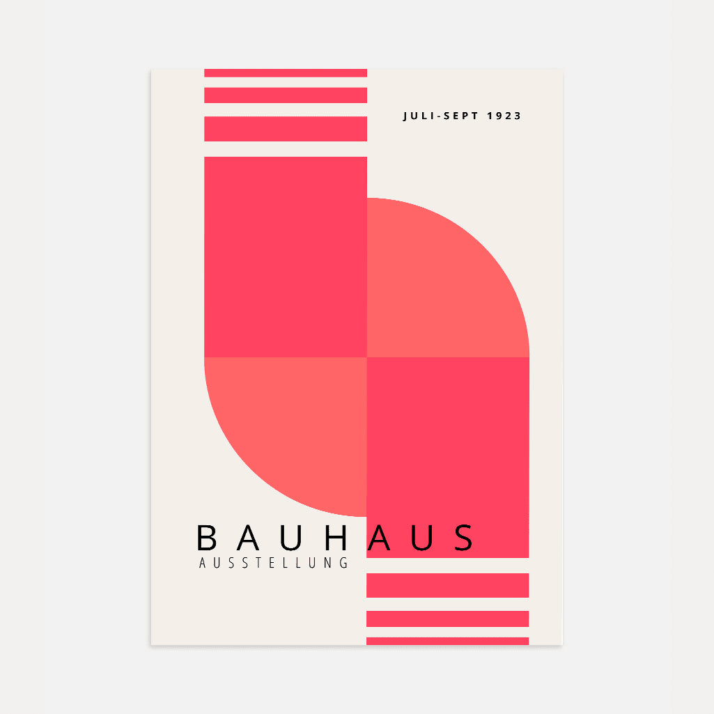 Bauhaus Roze Ritme Poster