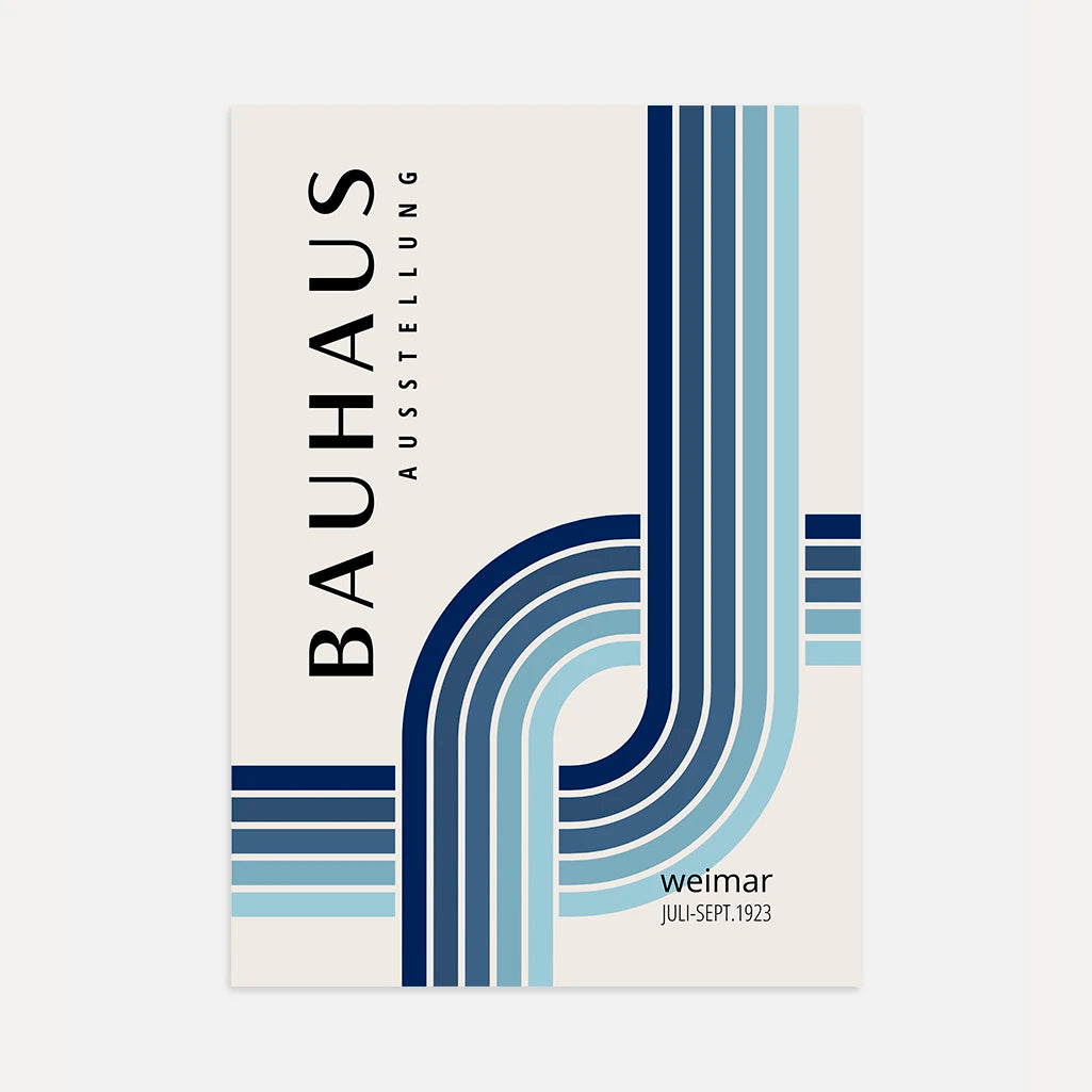 Bauhaus Blauw Verloop Poster