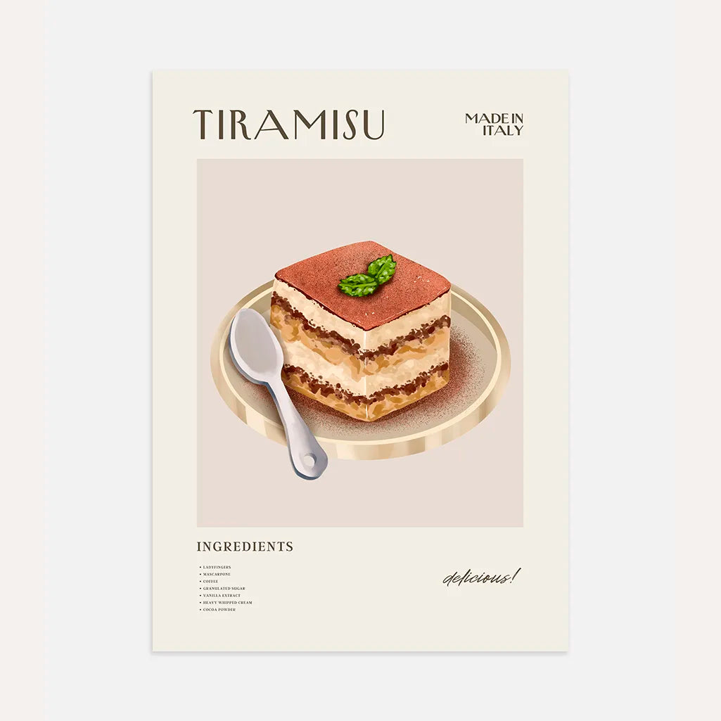 Tiramisu illustratie Poster