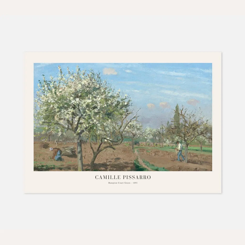Camille Pissarro – Het grasveld van Hampton Court Poster