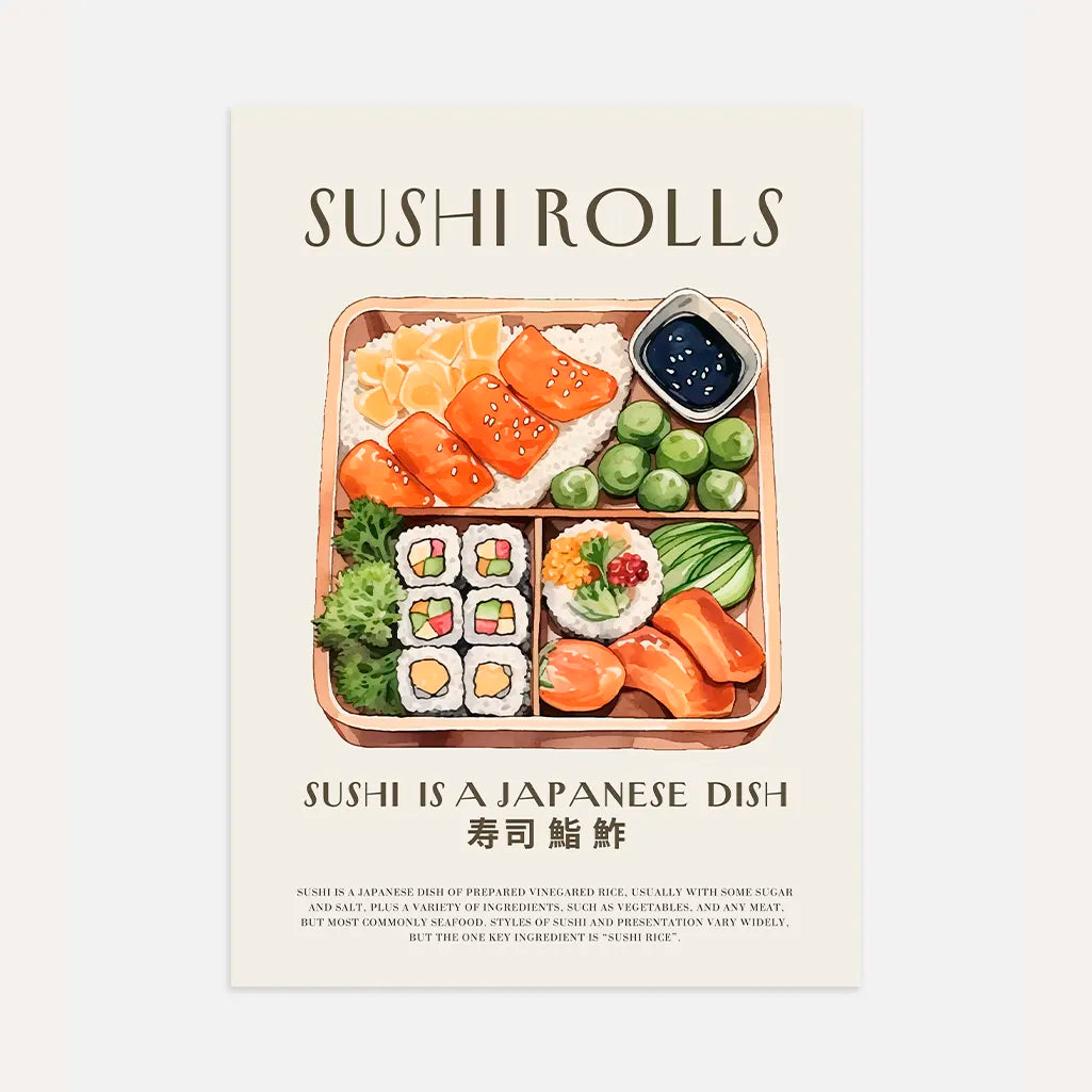 Foodillustratie Sushi Poster