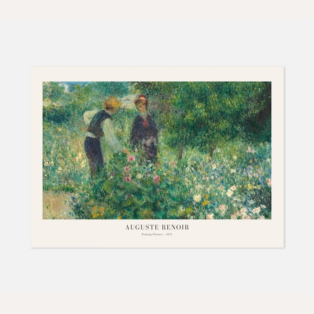 Auguste Renoir – Bloemen plukken in de tuin Poster