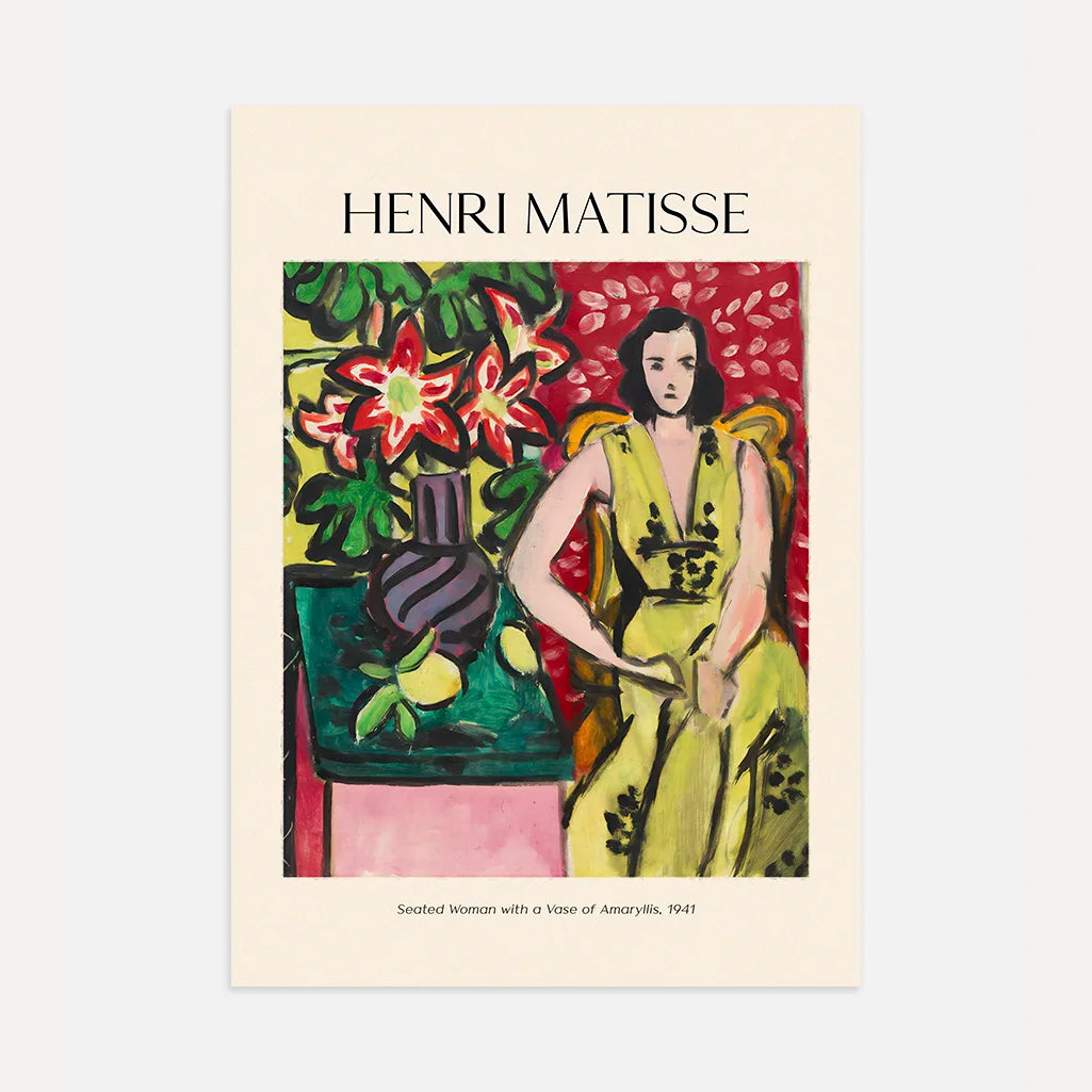 Henri Matisse Poster – Zittende vrouw met vaas amaryllis