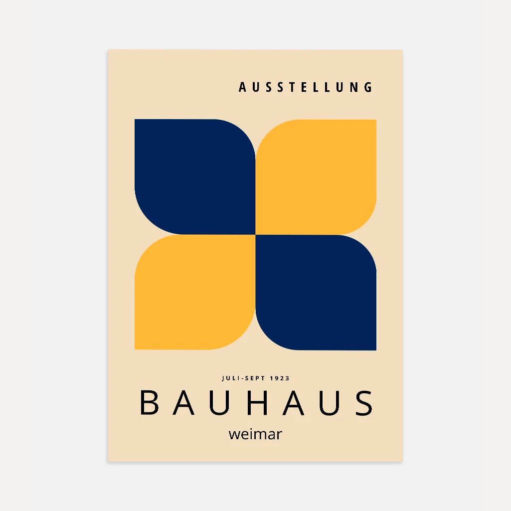 Bauhaus Geel Marineblauw Poster
