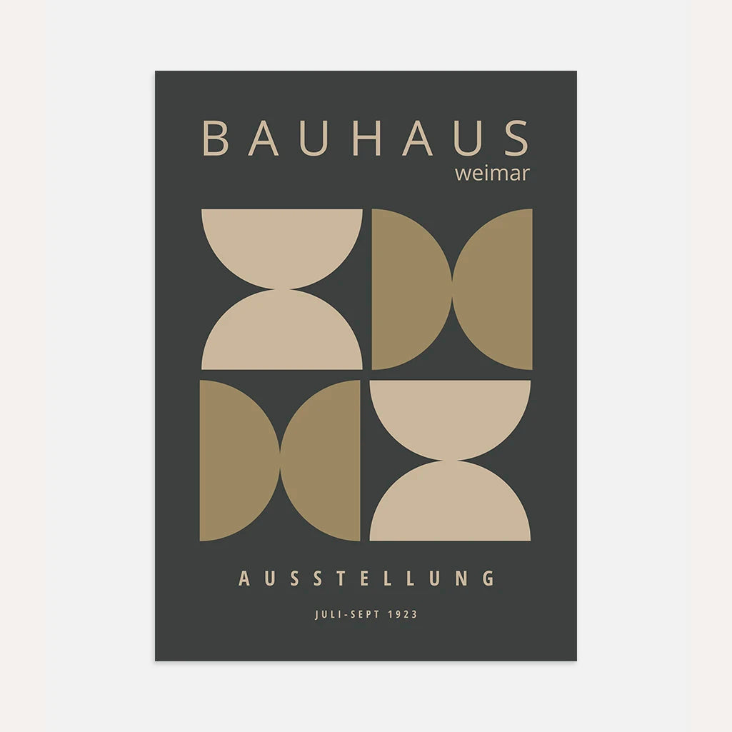 Bauhaus Oker Vormen Poster