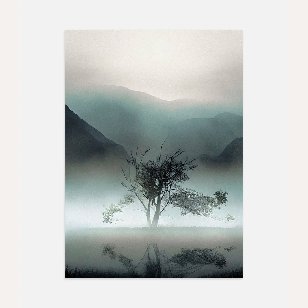 Lone Tree in the Mist Poster
