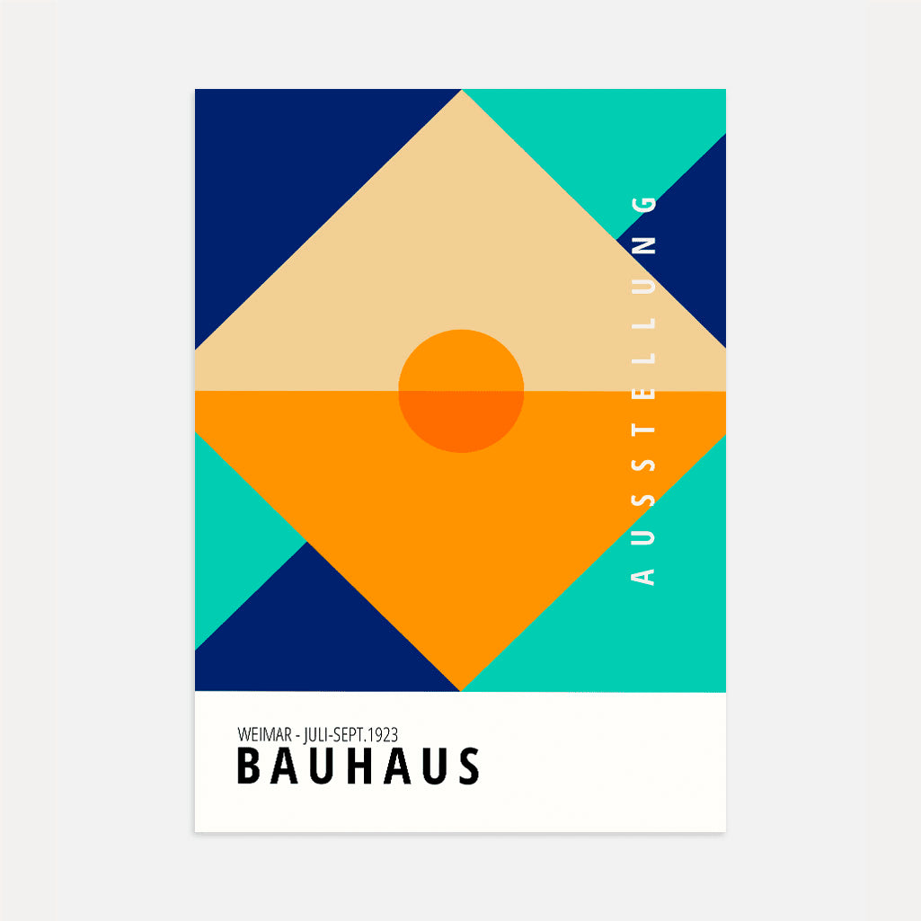 Bauhaus Oranje Turquoise Poster