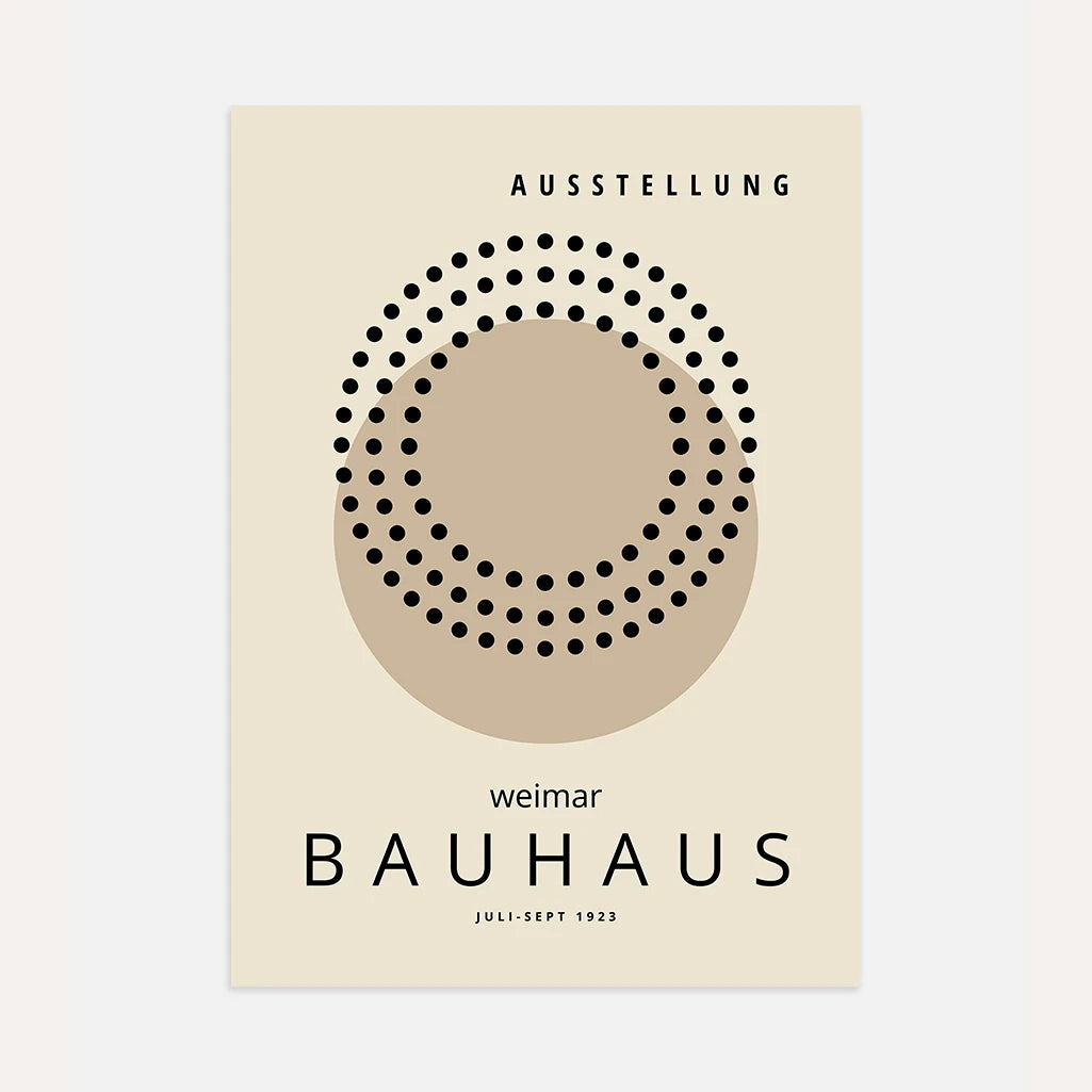 Bauhaus Cirkels Poster Beige