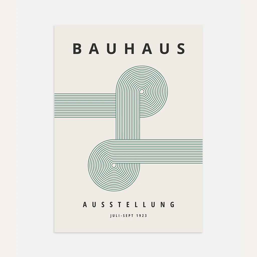 Bauhaus Snijpunt Groene Lijnen Poster