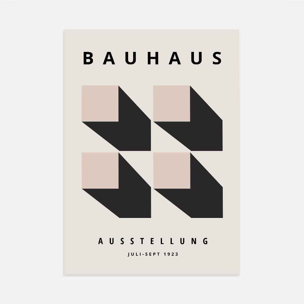 Bauhaus 3D Effect Geometrie Poster