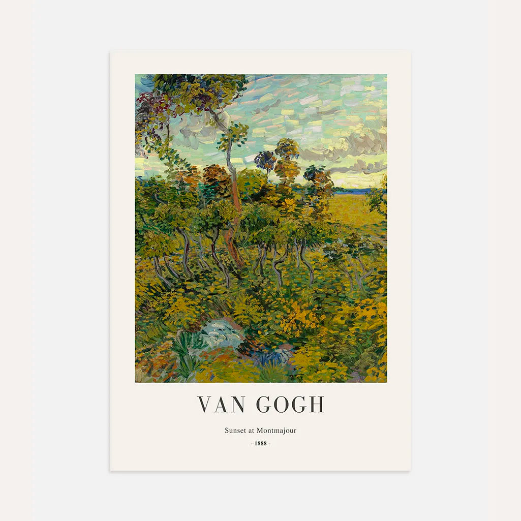 Vincent van Gogh – Zonsondergang bij Montmajour Poster