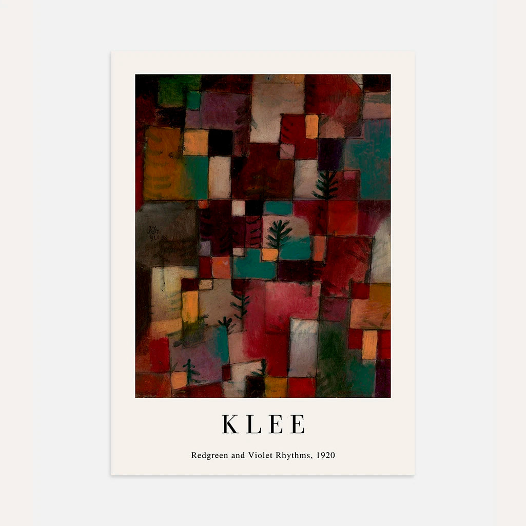 Paul Klee Poster – Roodgroene en violette ritmes