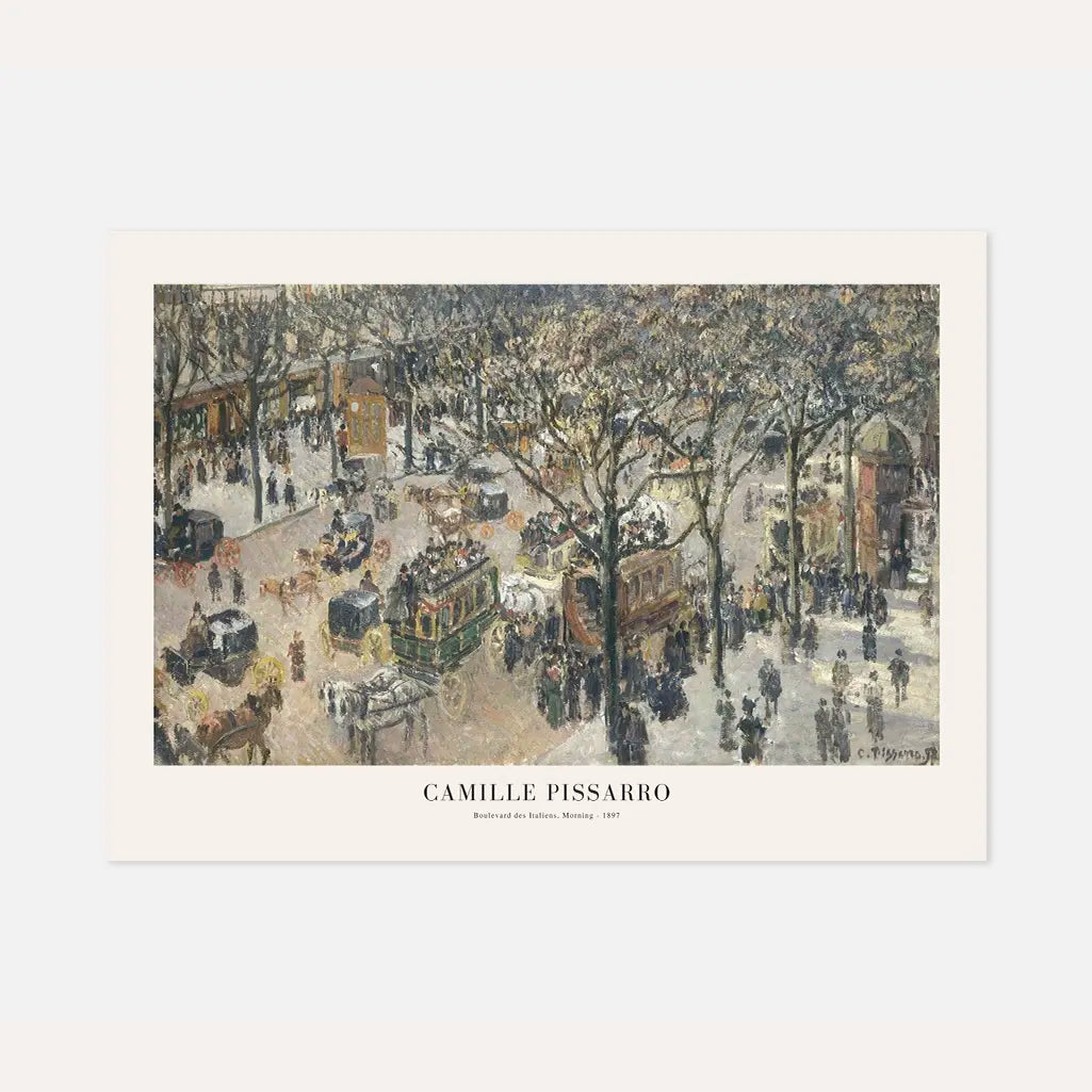 Camille Pissarro – Boulevard des Italiens, ochtend Poster